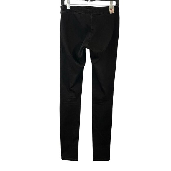 French Connection Denim 72 Women Skin Tight Jeans Side Zipper Black Grunge‎ Goth - Picture 5 of 9